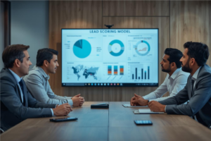 Équipes marketing et commerciales alignées autour d’un modèle de lead scoring B2B fiable dans Salesforce Account Engagement