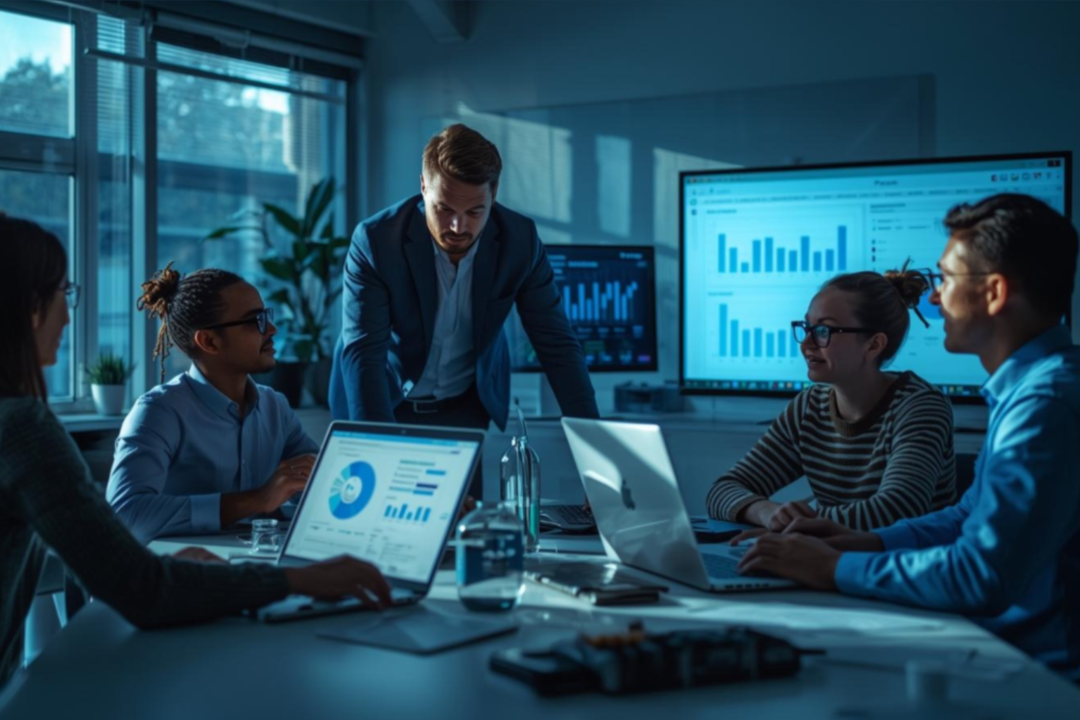 Équipe B2B analysant des dashboards pour prédire l’intention d’achat avec l’AI en 2026