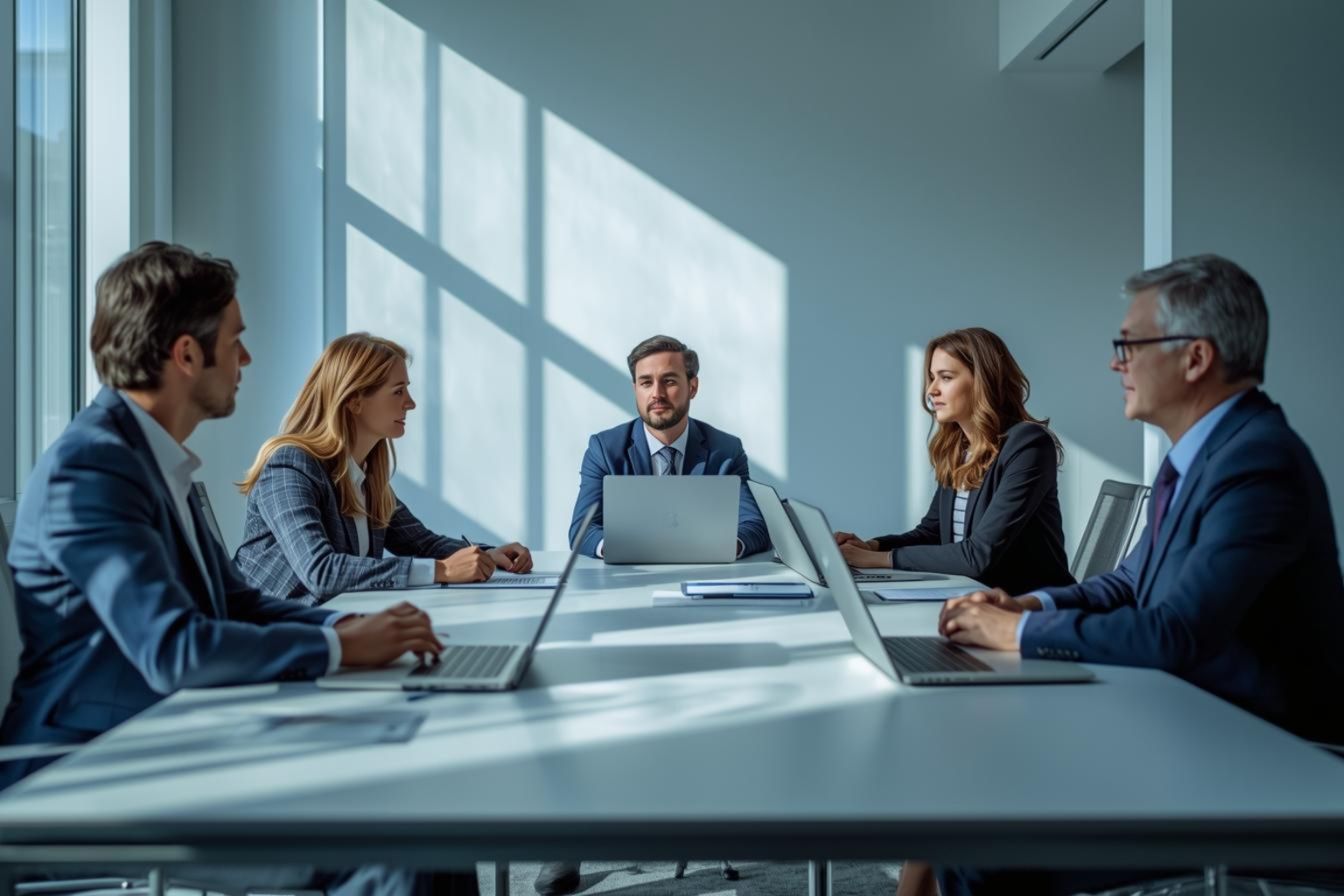 Dirigeants C-level analysant des données marketing dans Salesforce Marketing Cloud pour le forecasting, l’IA prédictive et l’allocation stratégique du capital.
