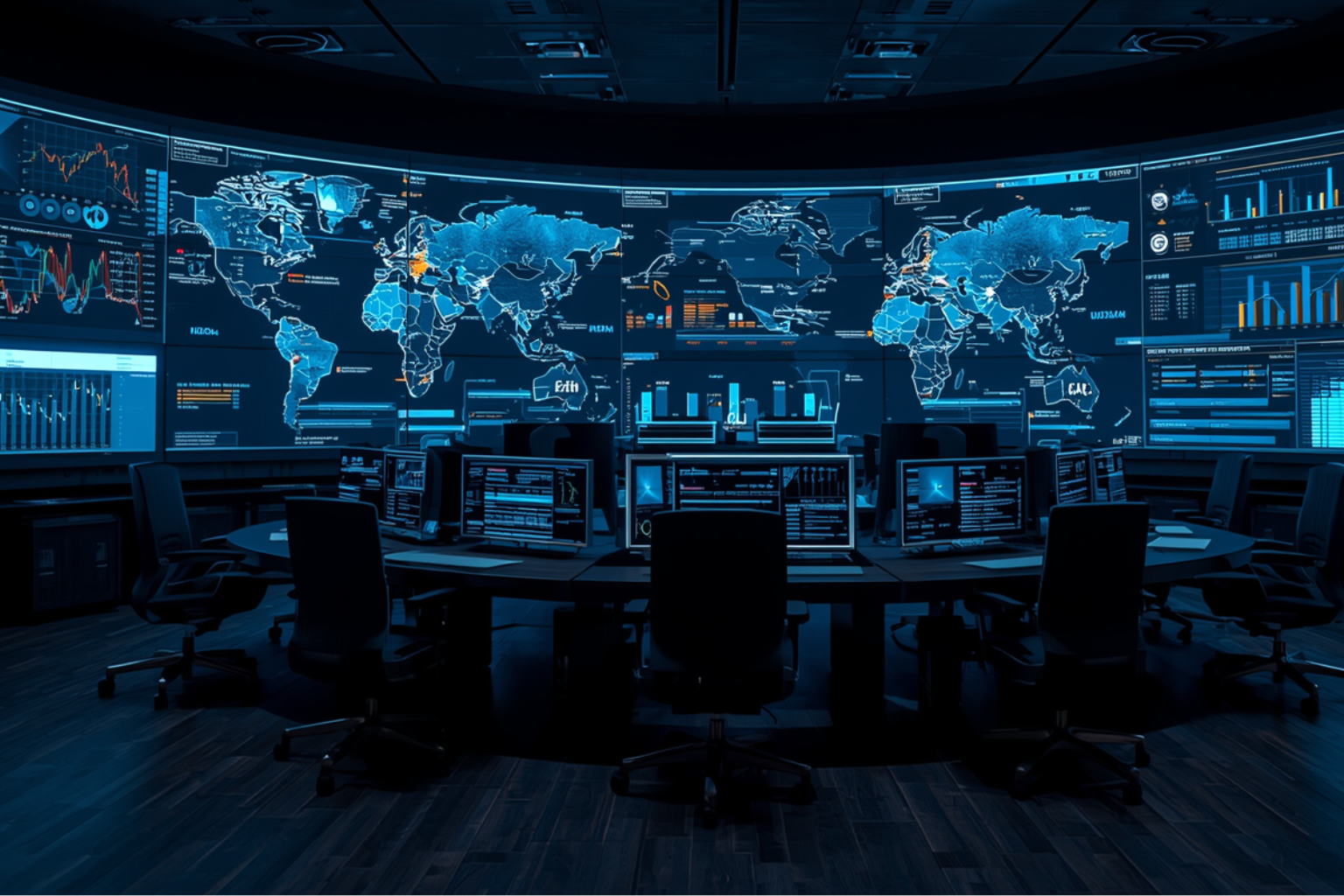 Enterprise marketing control room met globale dashboards en decision logic voor schaalbare marketing in decentrale markten